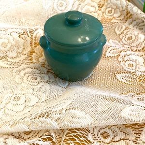 1950 vintage green, cheese crock. Small. Duchess.